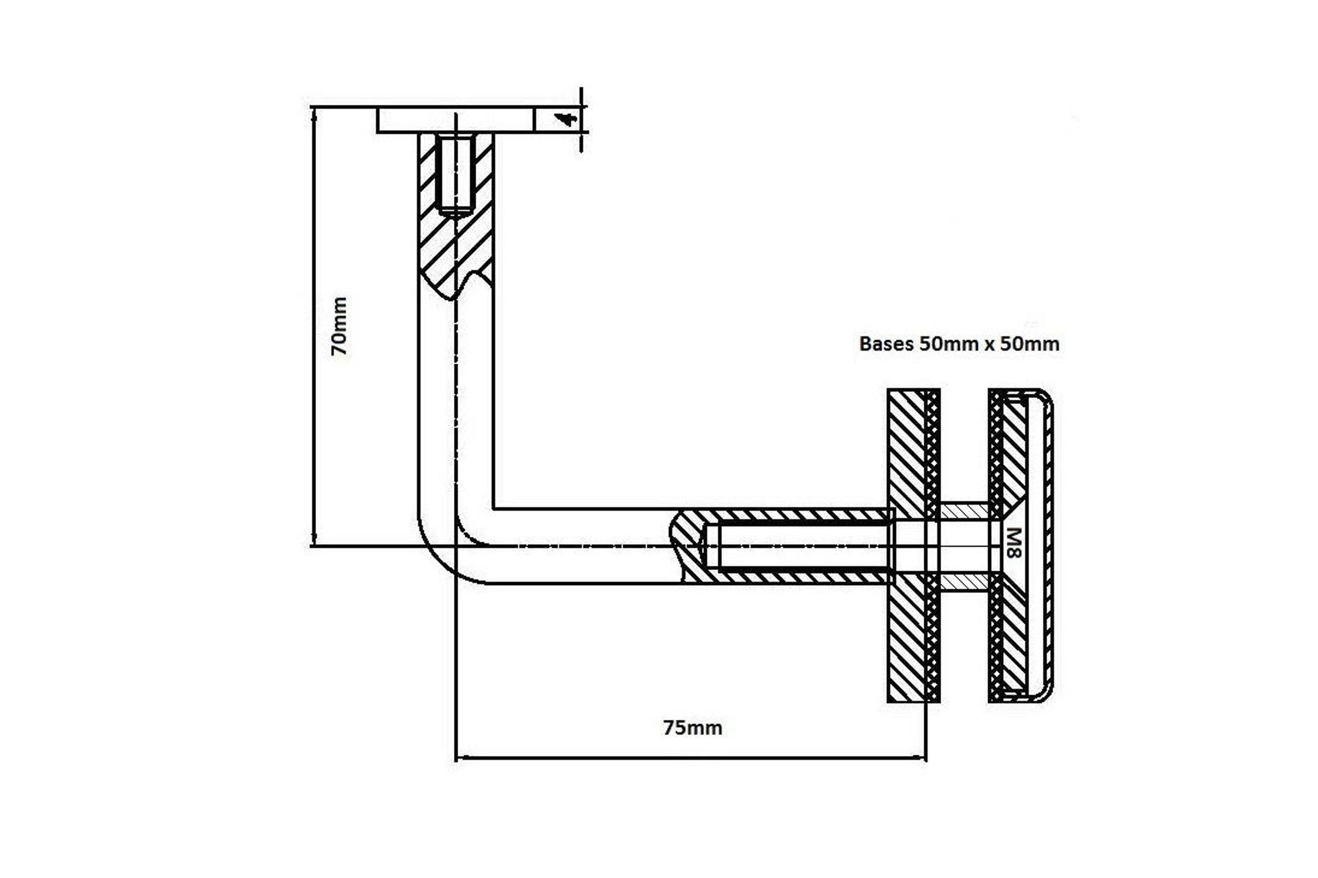 Quadro Glaze Handrail Bracket