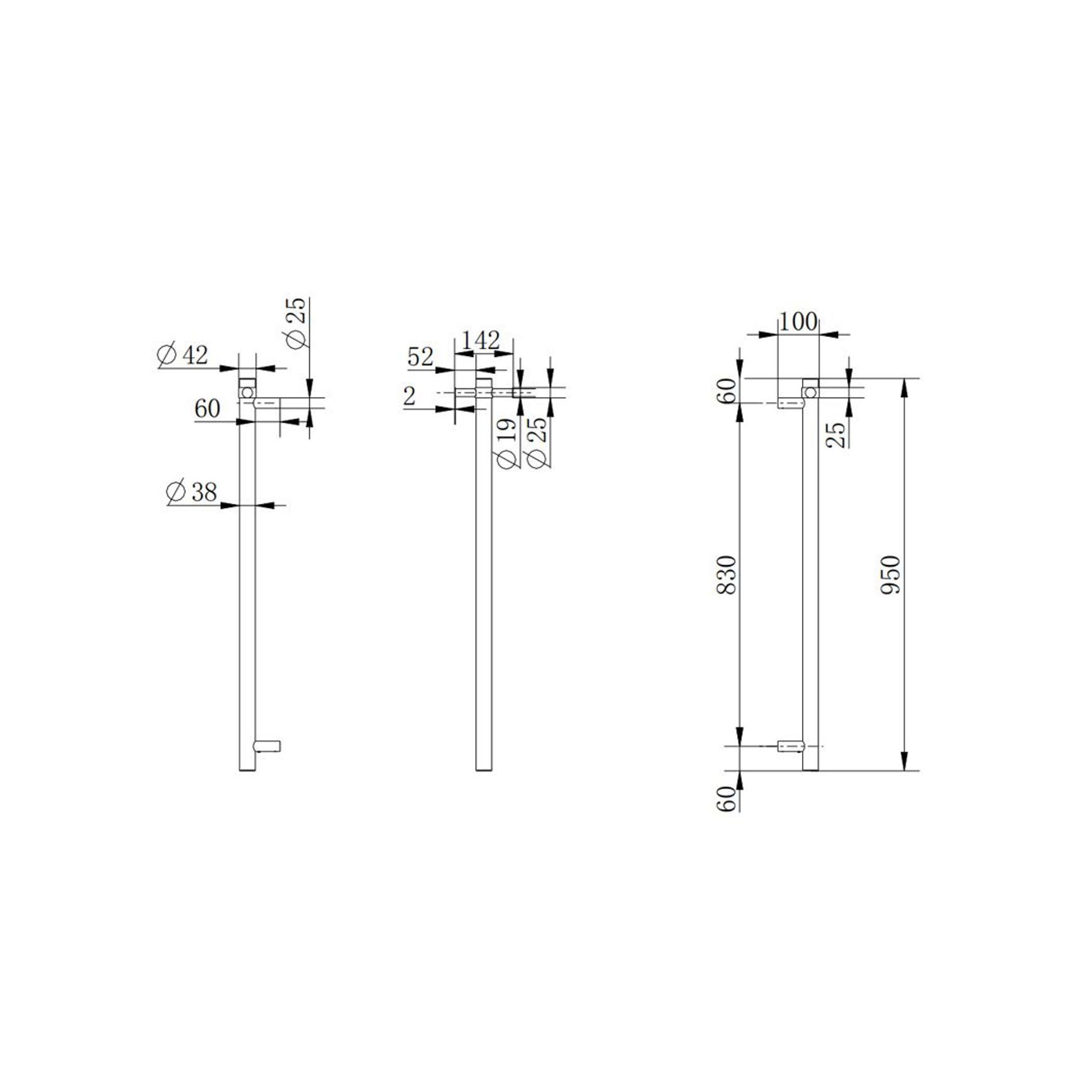 Vertical Heated Towel Rail Gun Metal Grey