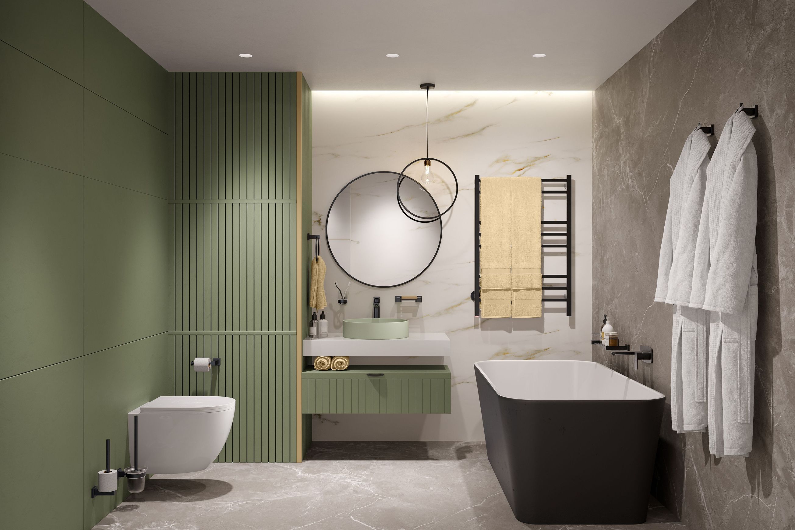 CUBIC 8 Bar 650mm Straight Heated Towel Rail with PTSelect Switch