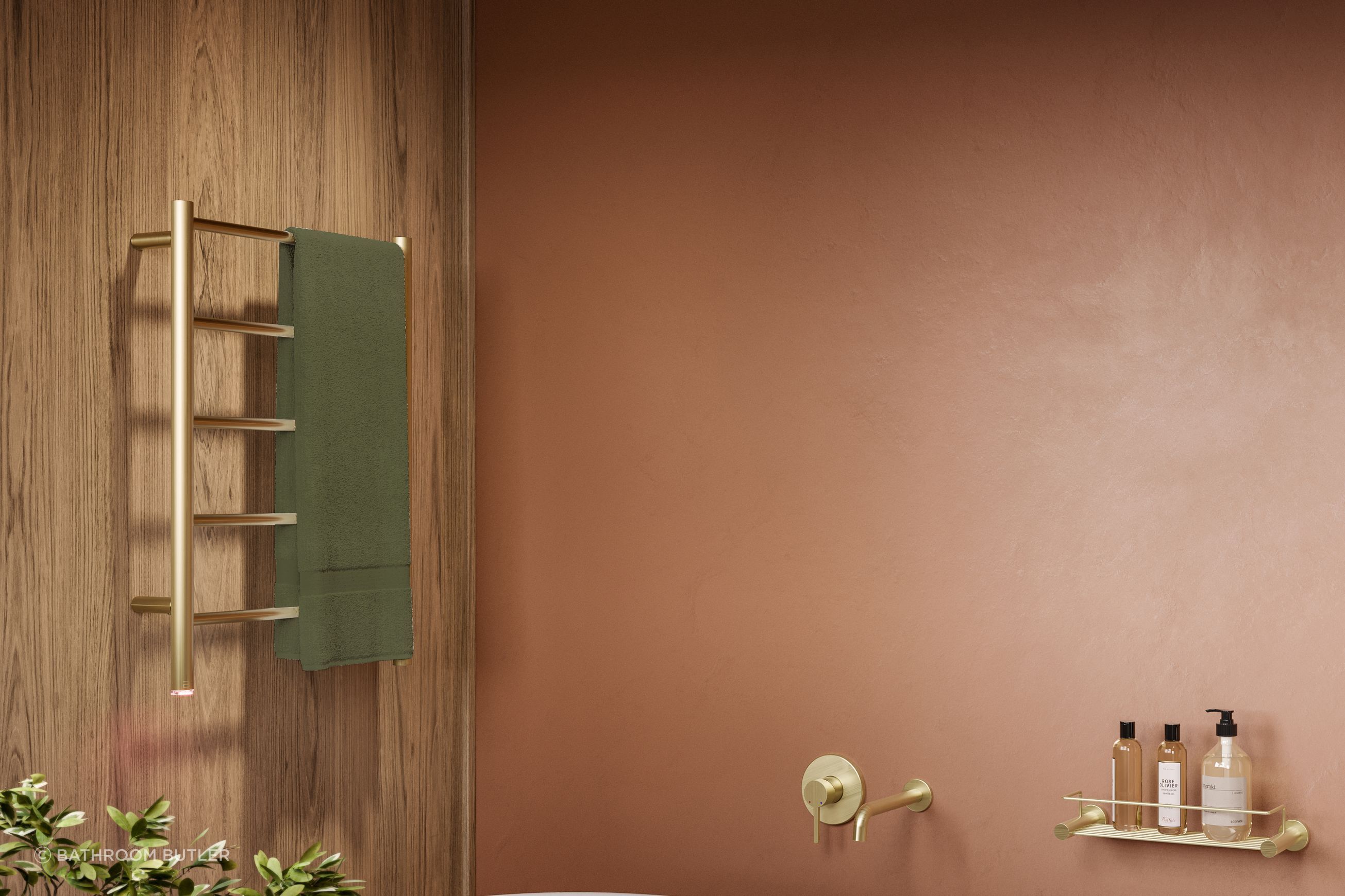 NATURAL 5 Bar 500mm Straight Heated Towel Rail with PTSelect Switch