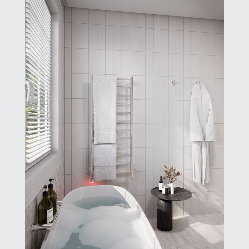 NATURAL 12 Bar 500mm Straight Heated Towel Rail with PTSelect Switch