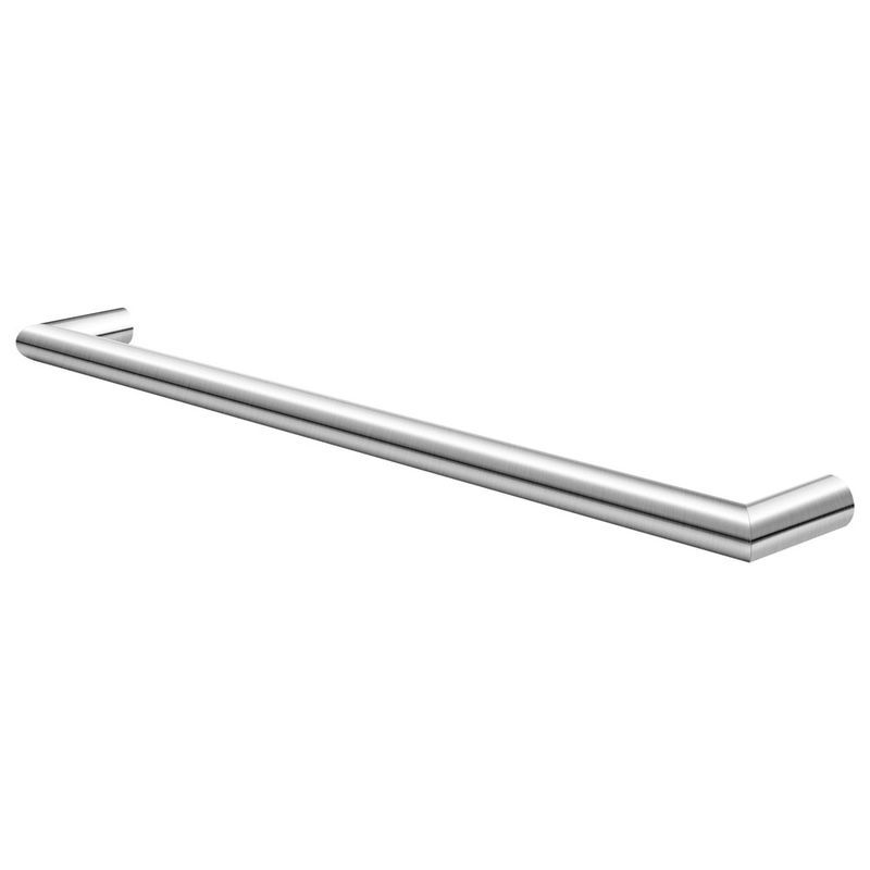 Round Horizontal Heated Towel Rail Brushed Nickel