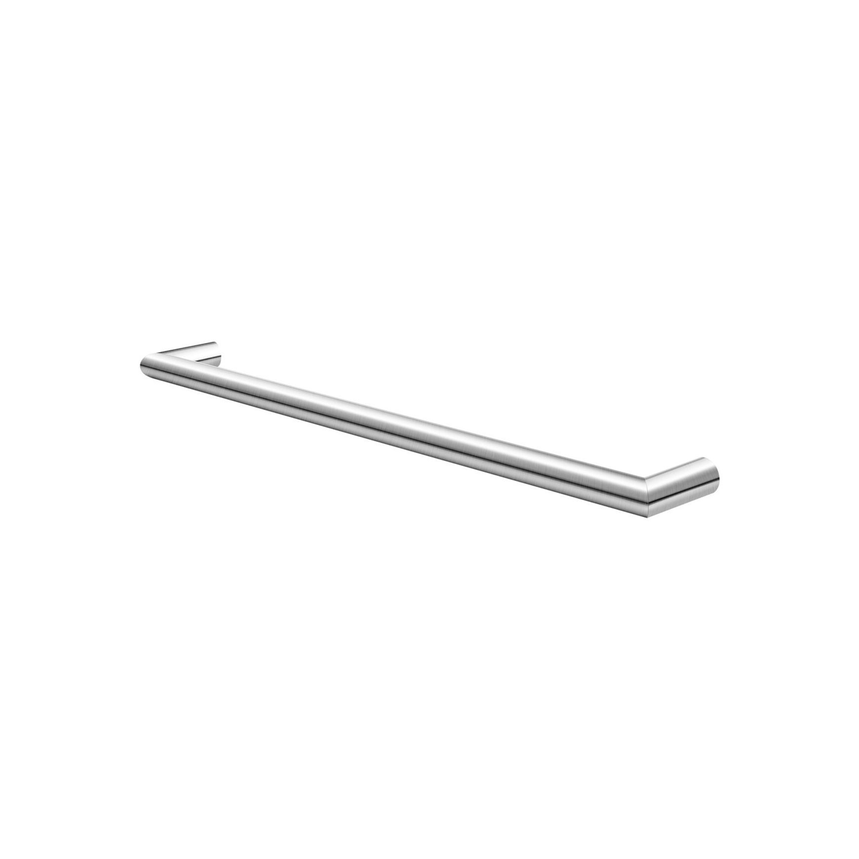 Round Horizontal Heated Towel Rail Brushed Nickel