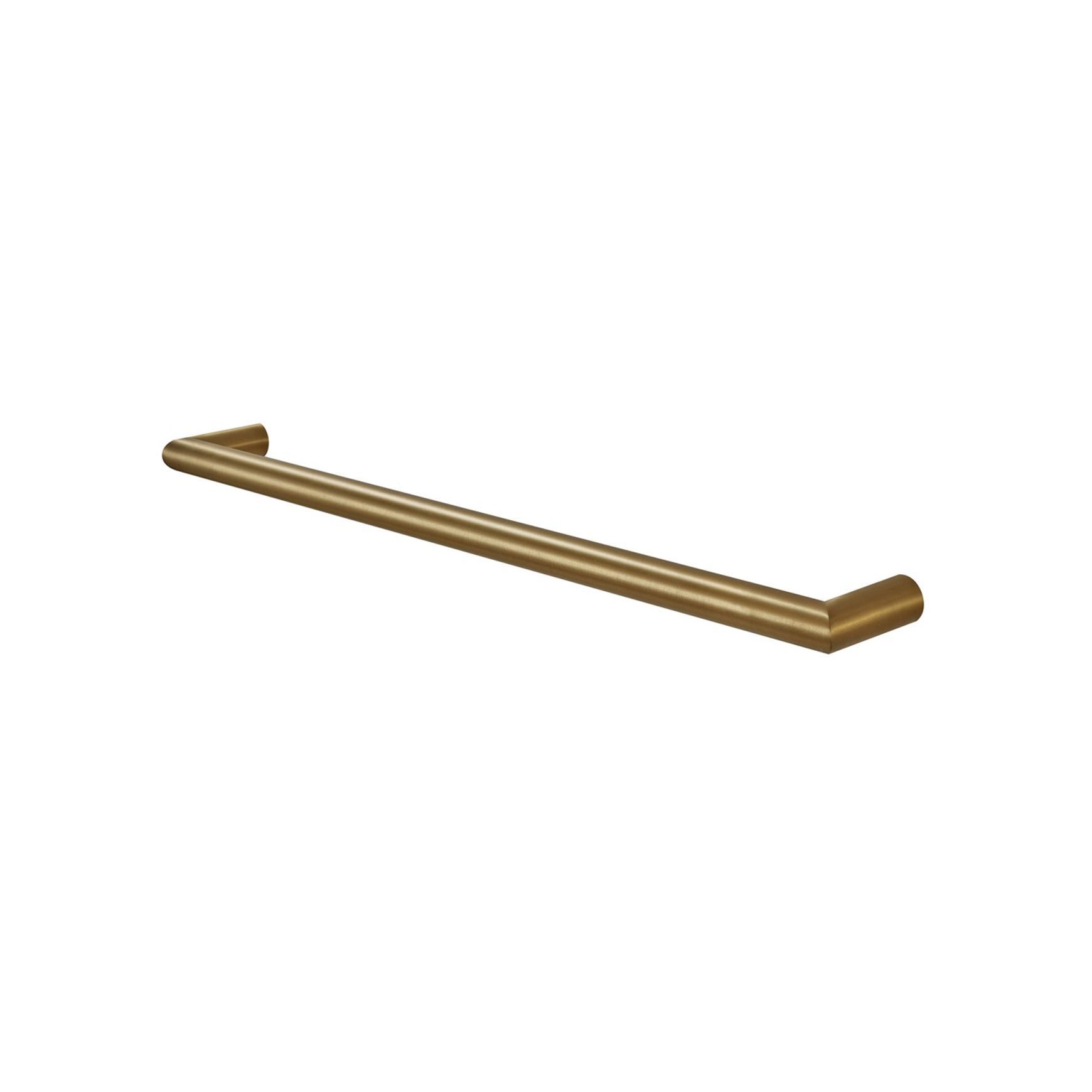 Round Horizontal Heated Towel Rail Brushed Brass