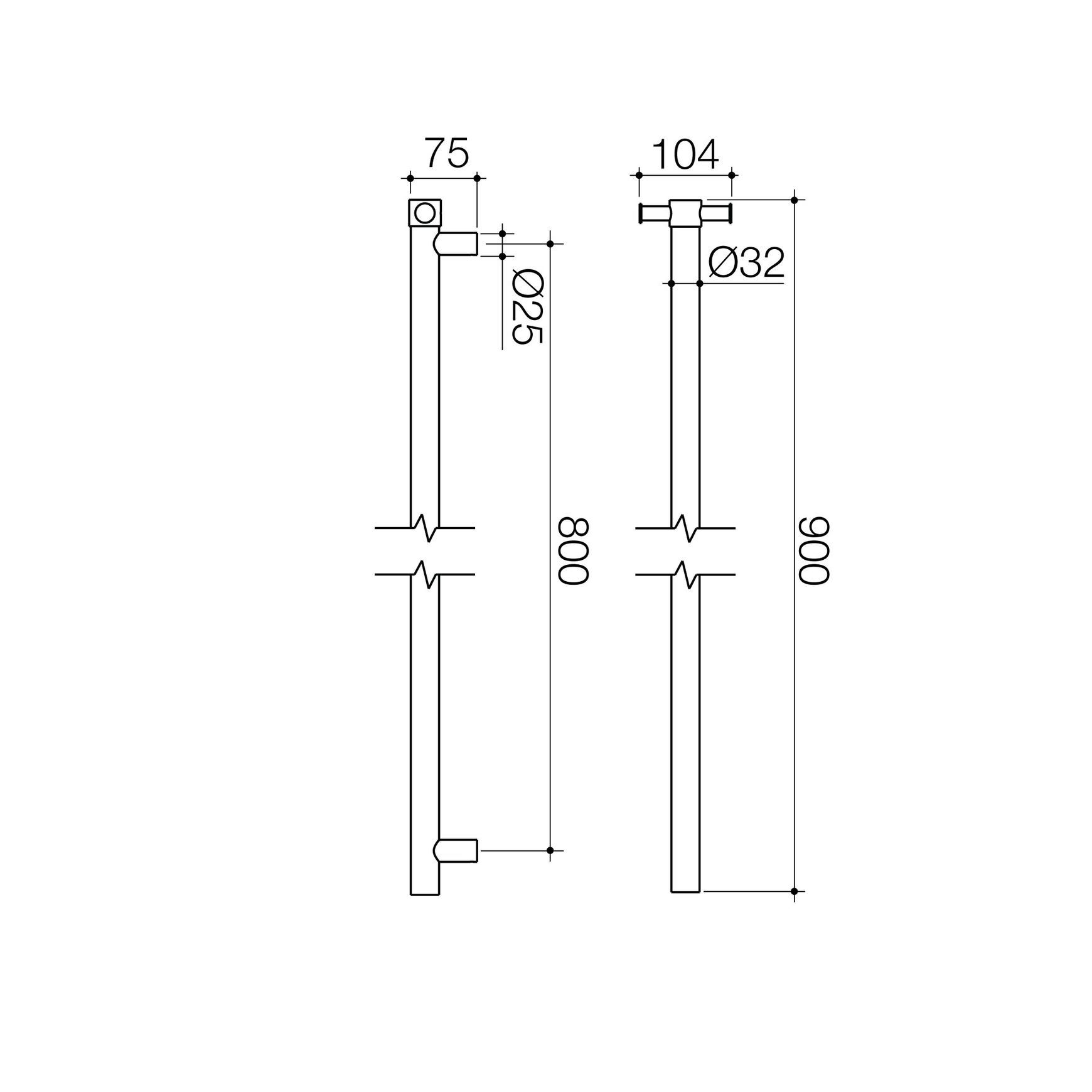 Liano II Heated Towel Rail - Vertical