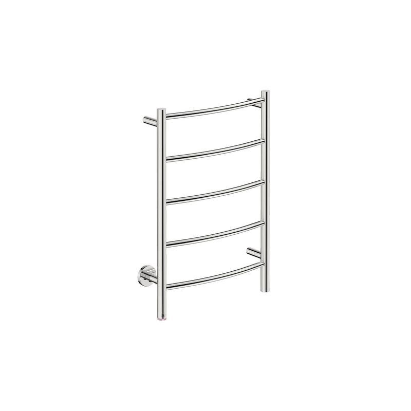 NATURAL 5 Bar 500mm Curved Heated Towel Rail with PTSelect Switch