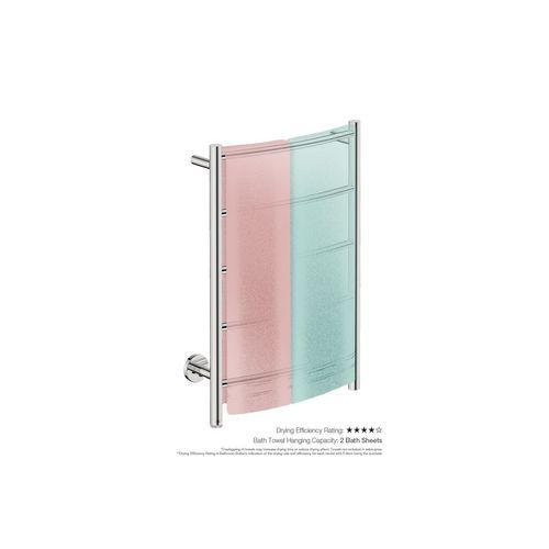 NATURAL 5 Bar 500mm Curved Heated Towel Rail with PTSelect Switch