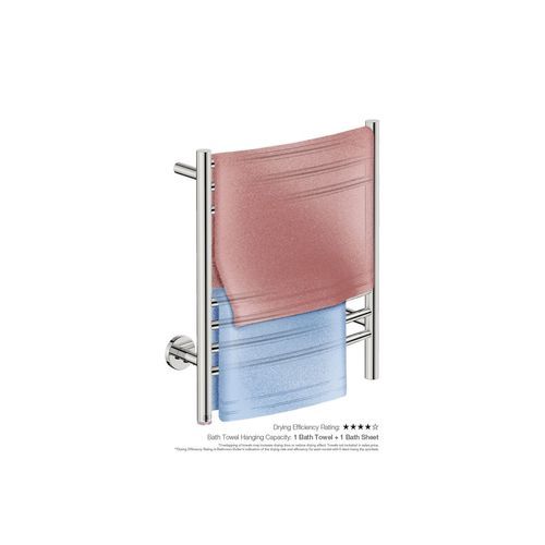 NATURAL 7 Bar 500mm Curved Heated Towel Rail with PTSelect Switch