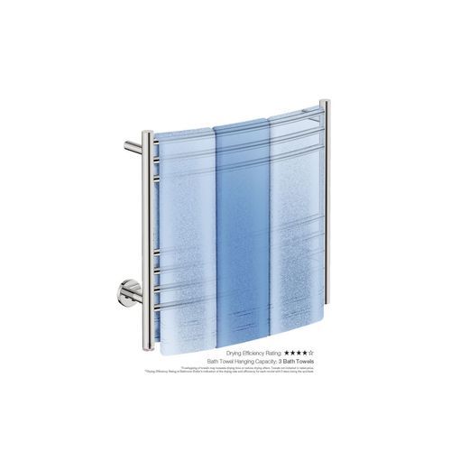 NATURAL 7 Bar 650mm Curved Heated Towel Rail with PTSelect Switch