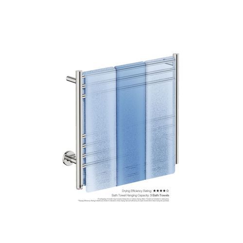 NATURAL 7 Bar 650mm Straight Heated Towel Rail with PTSelect Switch