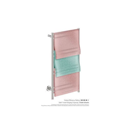 NATURAL 8 Bar 500mm Straight Heated Towel Rail with PTSelect Switch