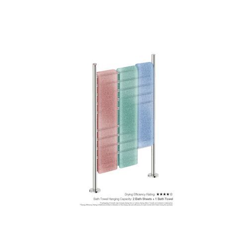 NATURAL FM 9 Bar 650mm Straight Heated Towel Rail with PTSelect Switch