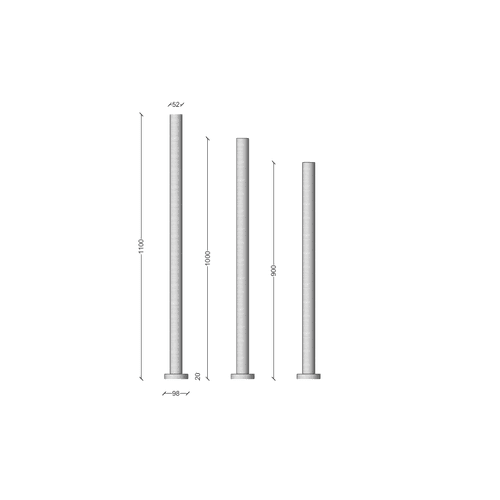 Code Pure Freestanding Heated Towel Rail 1000Mm