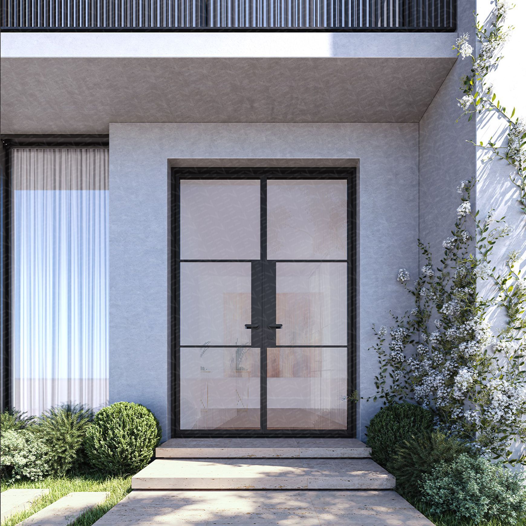 Steel Glass External Hinge Doors - Galvanised FPS50