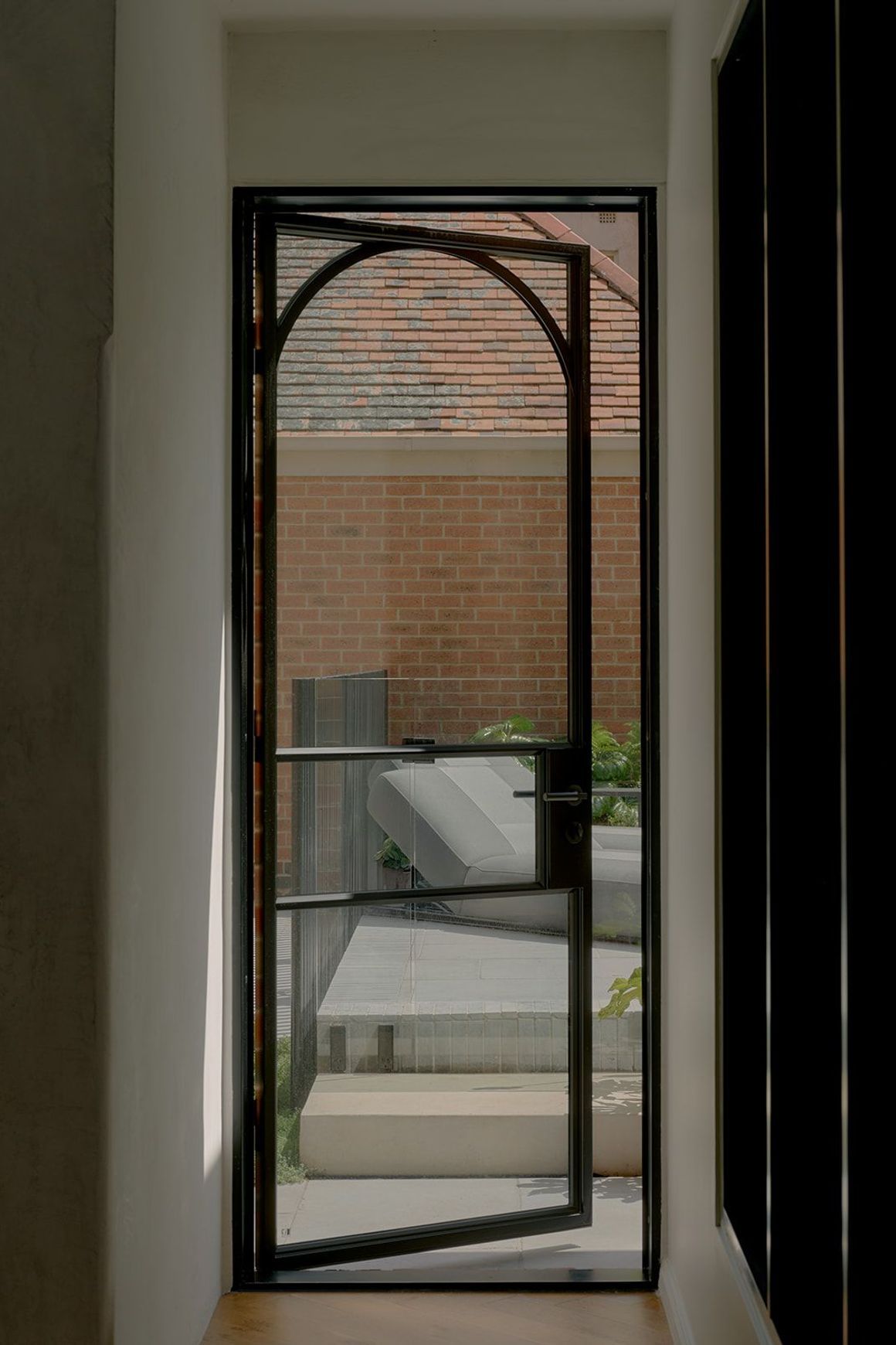 Arch Steel Frame Glass Hinge Doors - Galvanised FPS50