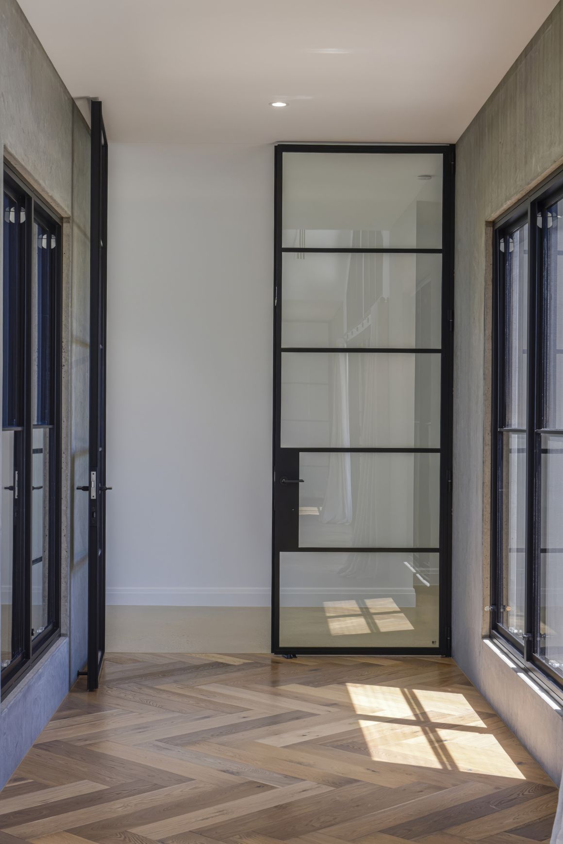 Steel Frame Glass Hinge Doors - Galvanised W40