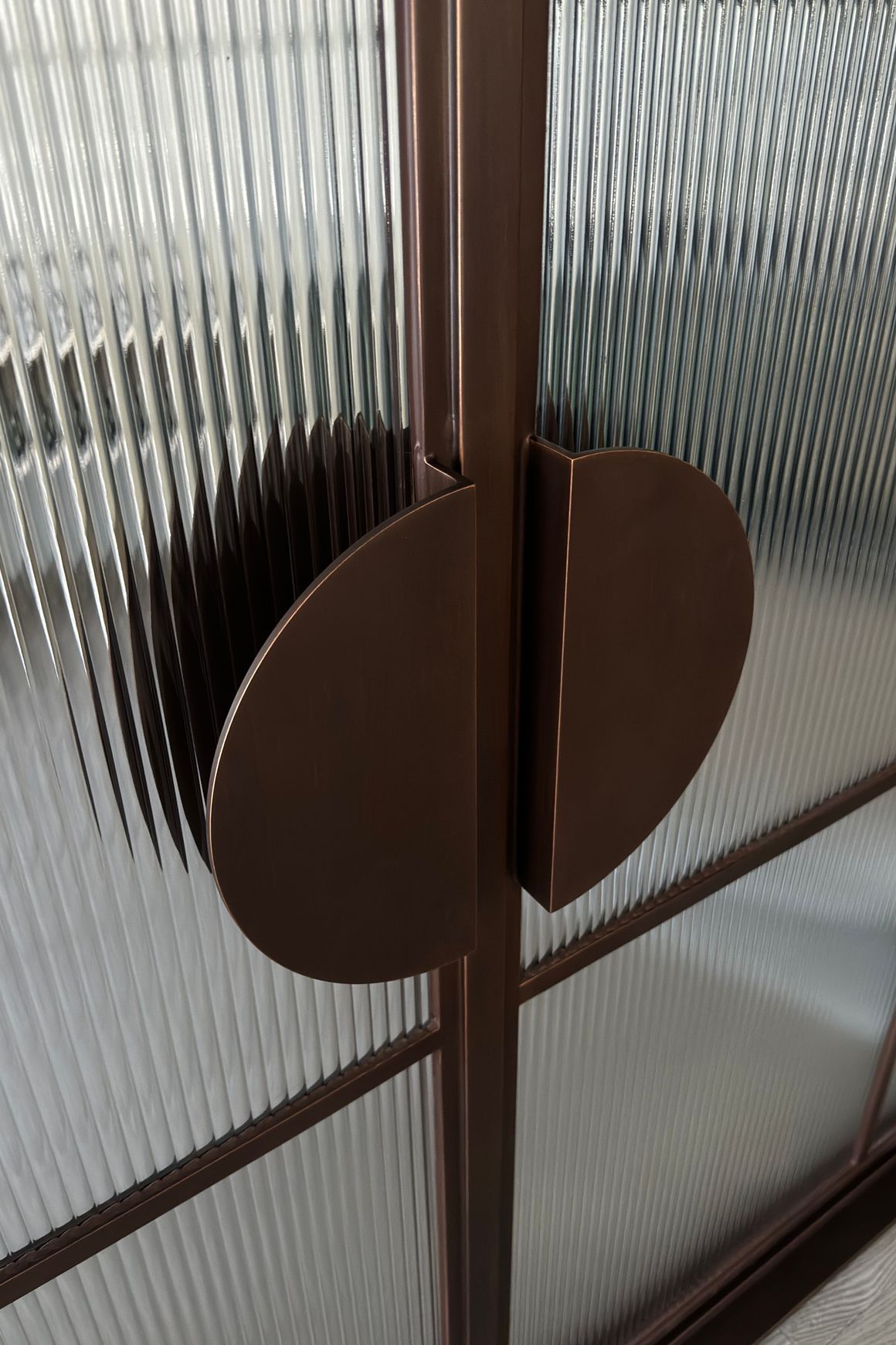 Arch Steel Frame Glass Hinge Doors - Galvanised W40
