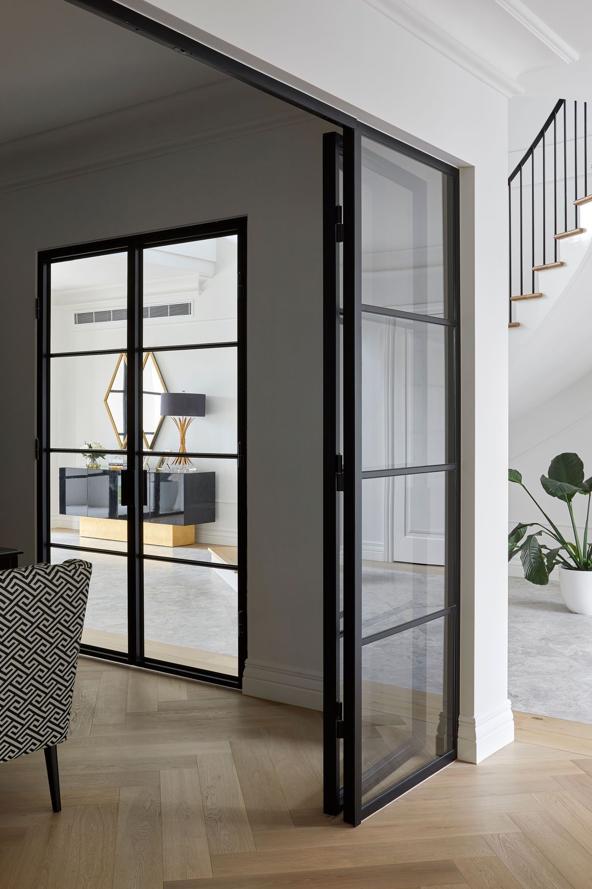 Steel Frame Glass Hinge Doors  - Galvanised FPS50