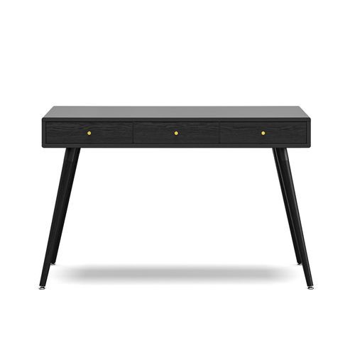 Einar 3 Drawer Office Writing Desk | Black