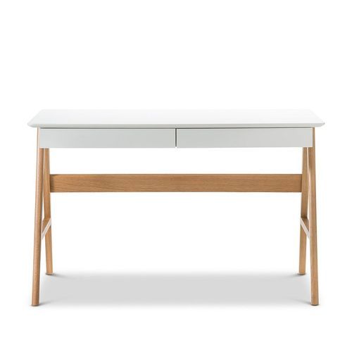 Aleksander 2 Drawer Writing Desk | White Oak