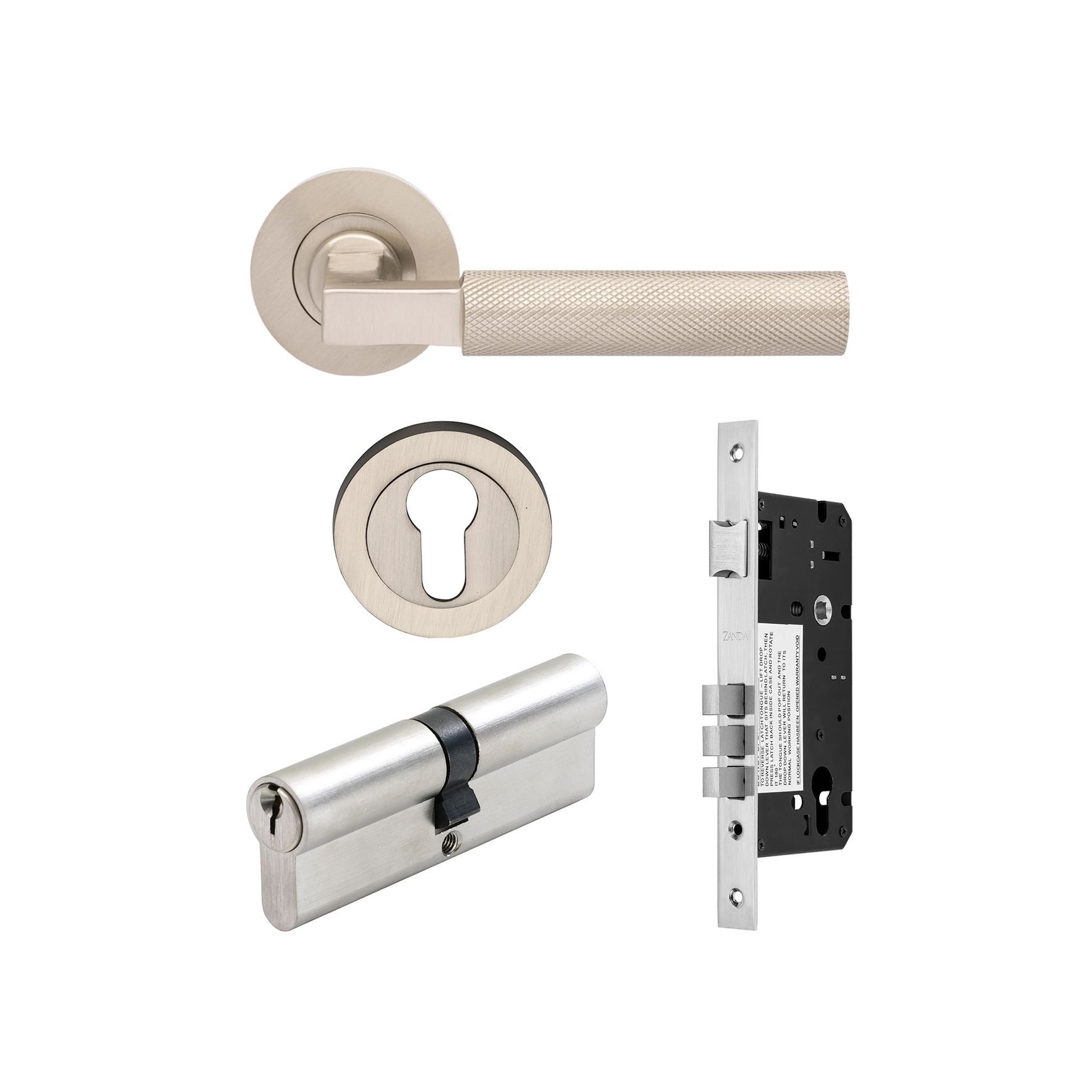 Zanda Zurich Door Handle Lever Set on Round Rose