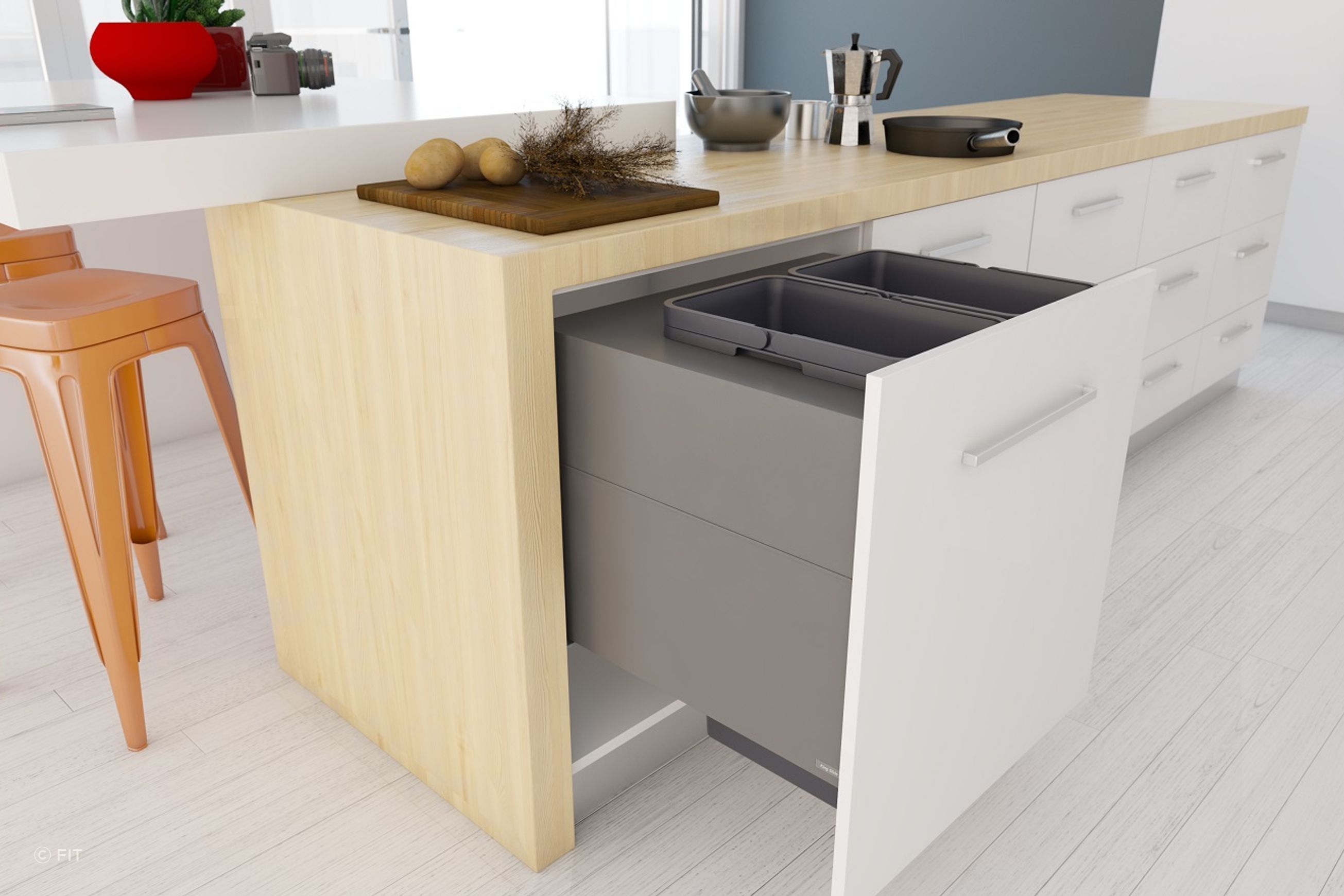 Tanova Designer Series 2 Pull Out Kitchen Bins
