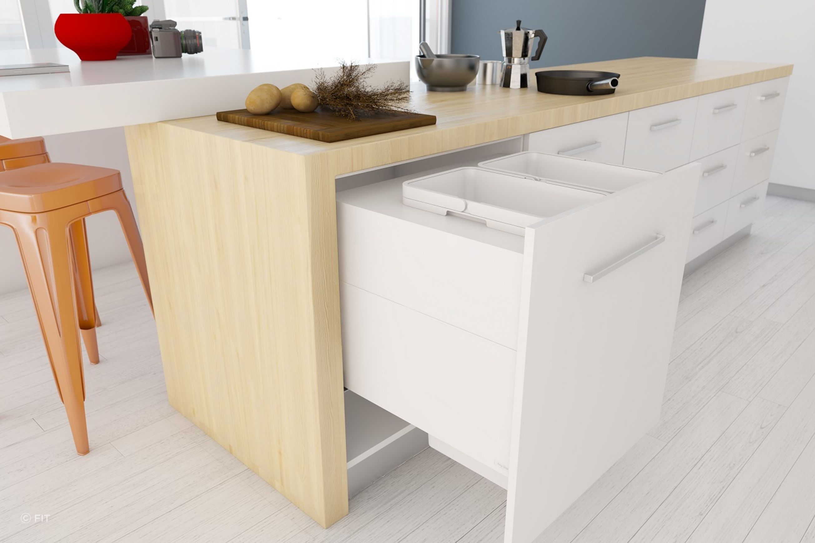 Tanova Designer Series 2 Pull Out Kitchen Bins