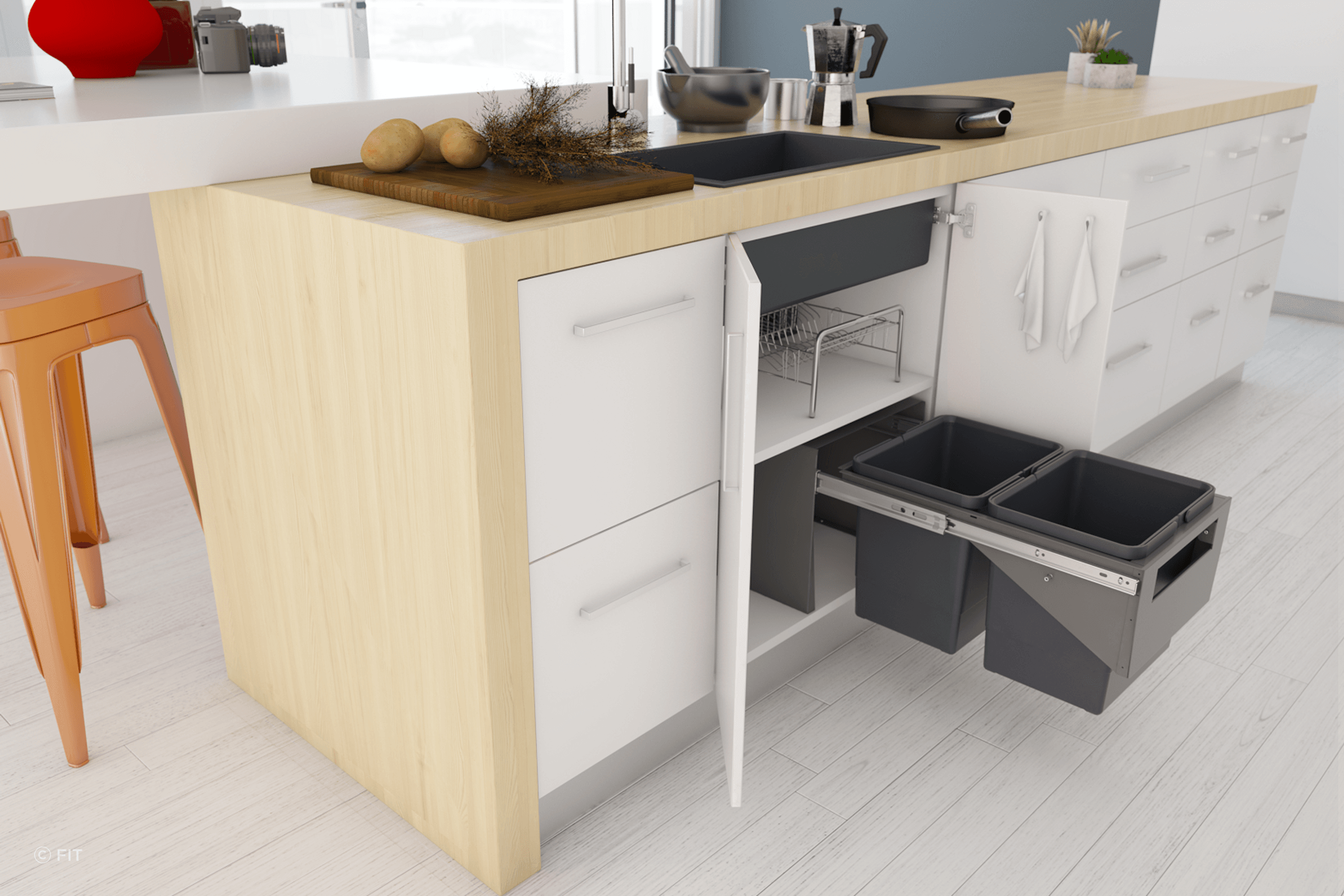 Tanova Simplex Pull Out Kitchen Bins