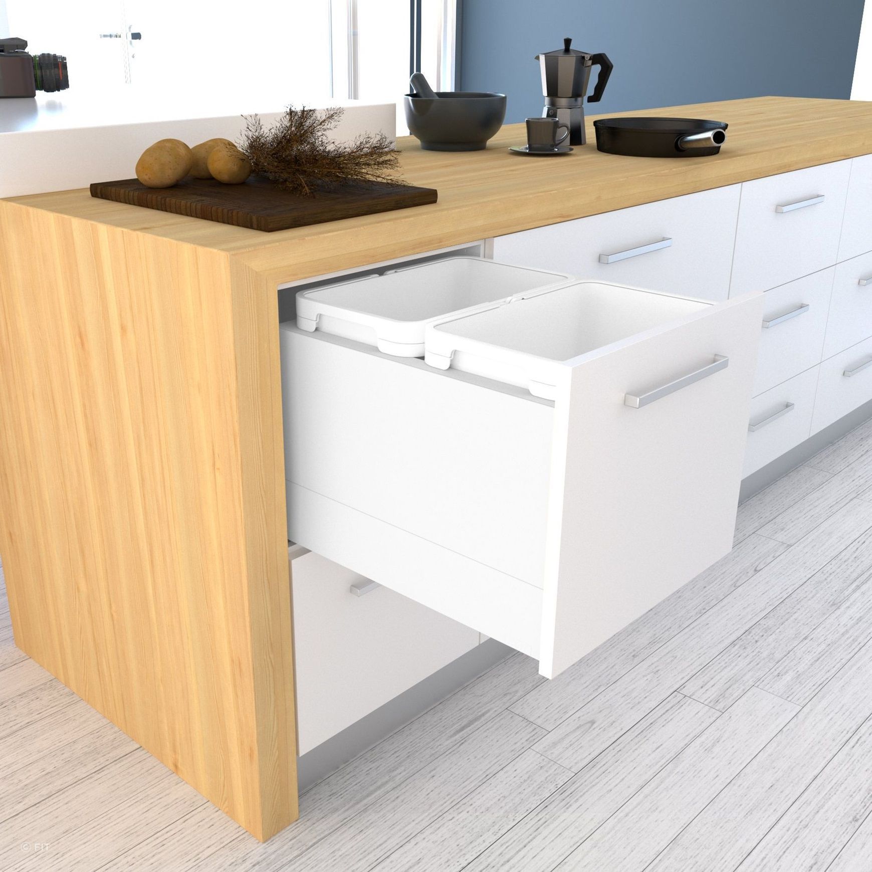 Tanova FLEX Kitchen Bin Solution For Slimline Drawers