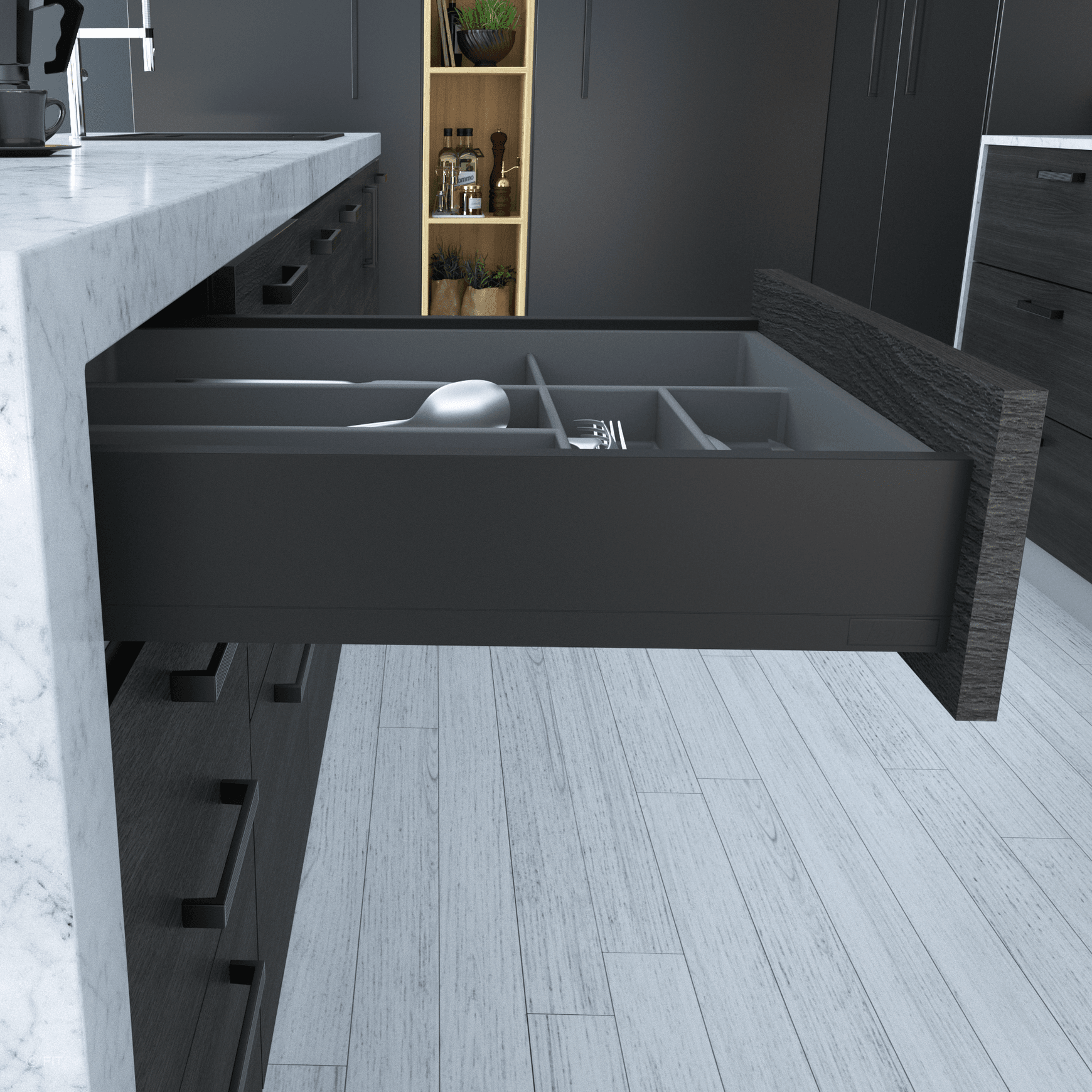 ALUNAN T Slimwall Soft Close Drawer System