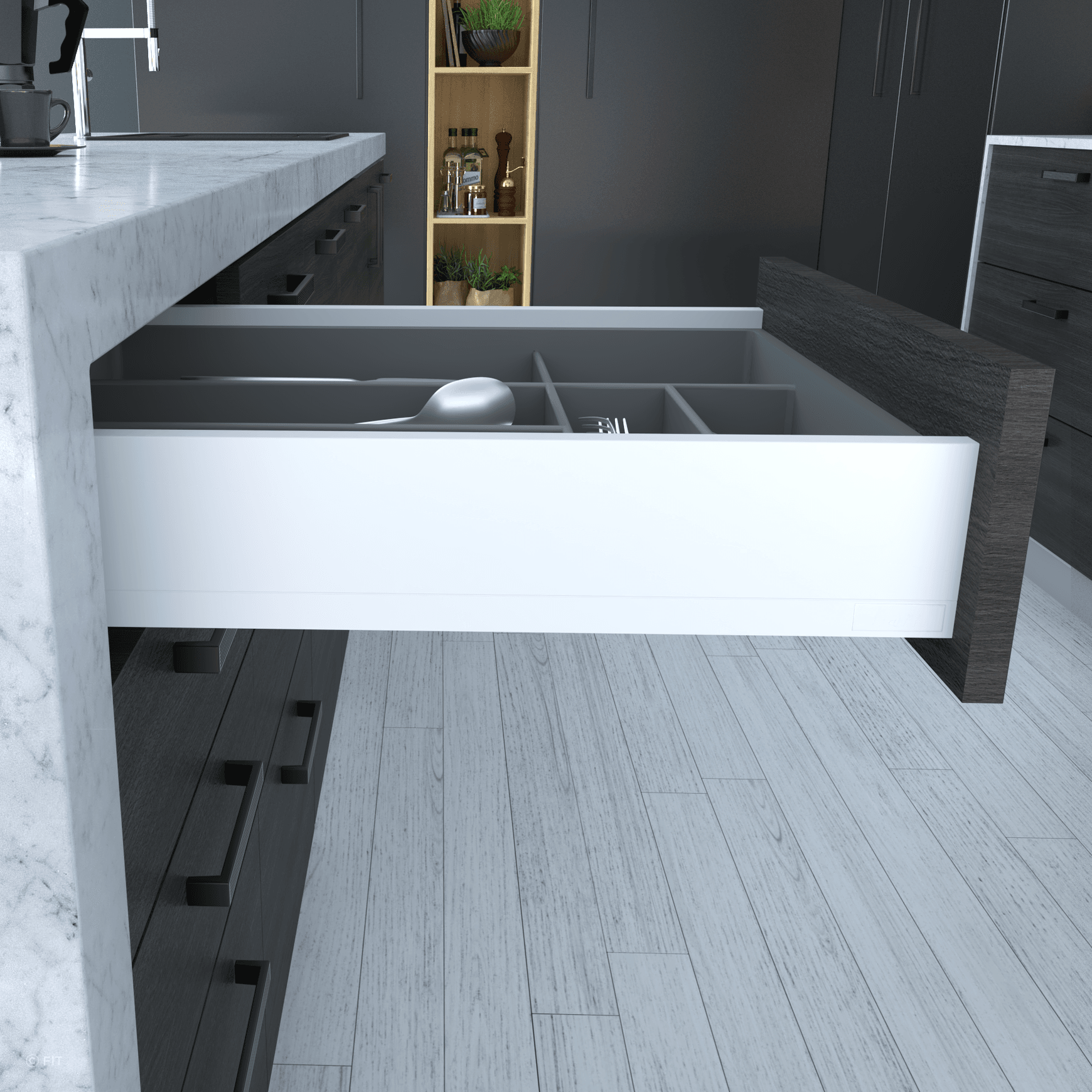 ALUNAN T Slimwall Soft Close Drawer System