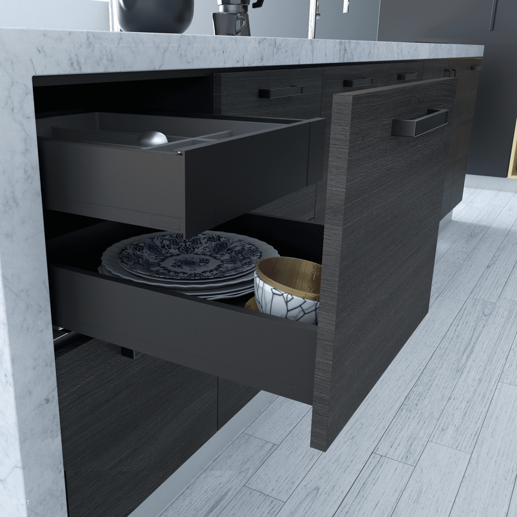 ALUNAN T Slimwall Soft Close Drawer System