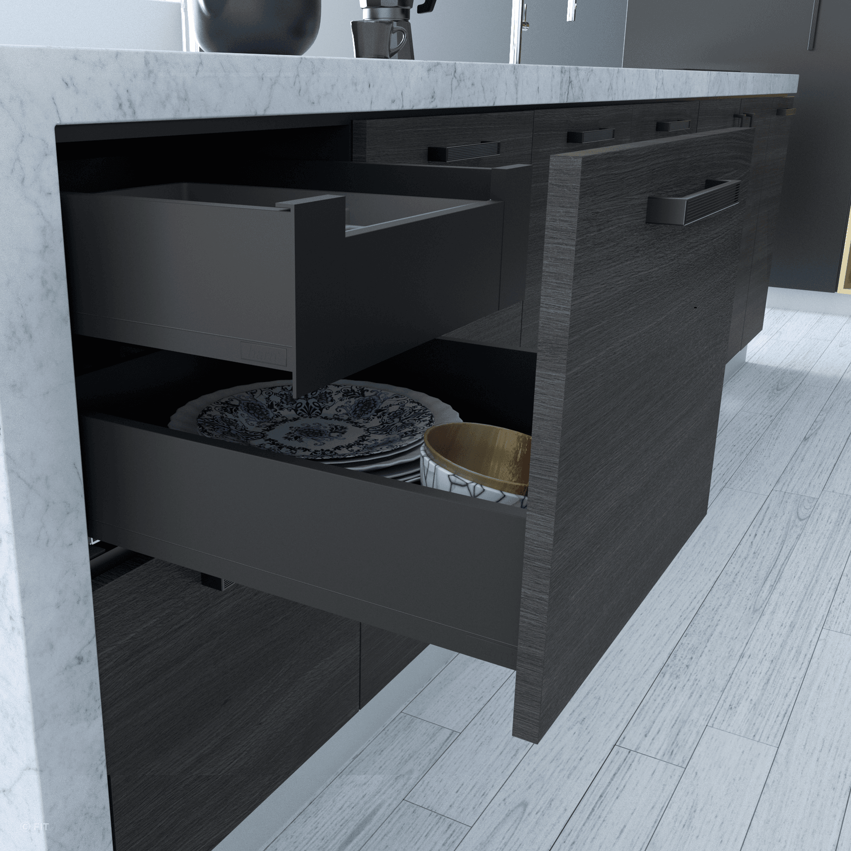 ALUNAN T Slimwall Soft Close Drawer System