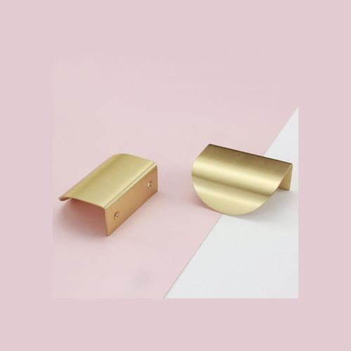 Brass kitchen lip pull handles round