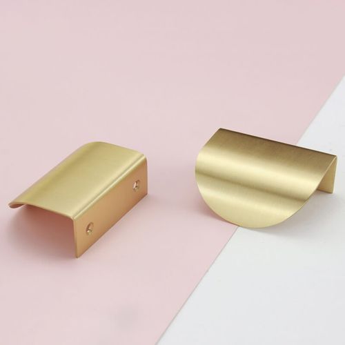 Round Brass Lip Pull Kitchen Handles