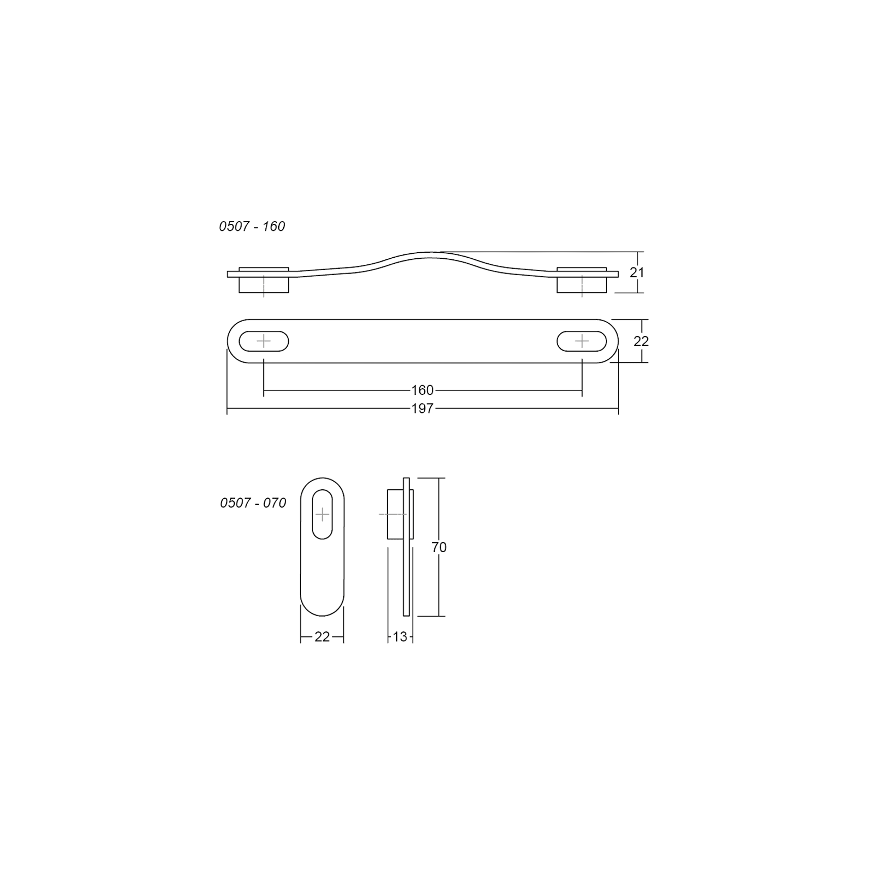 OBLONG Cabinet Handle