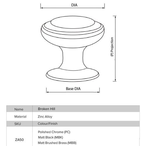 Broken Hill Classic Round Drawer Knobs