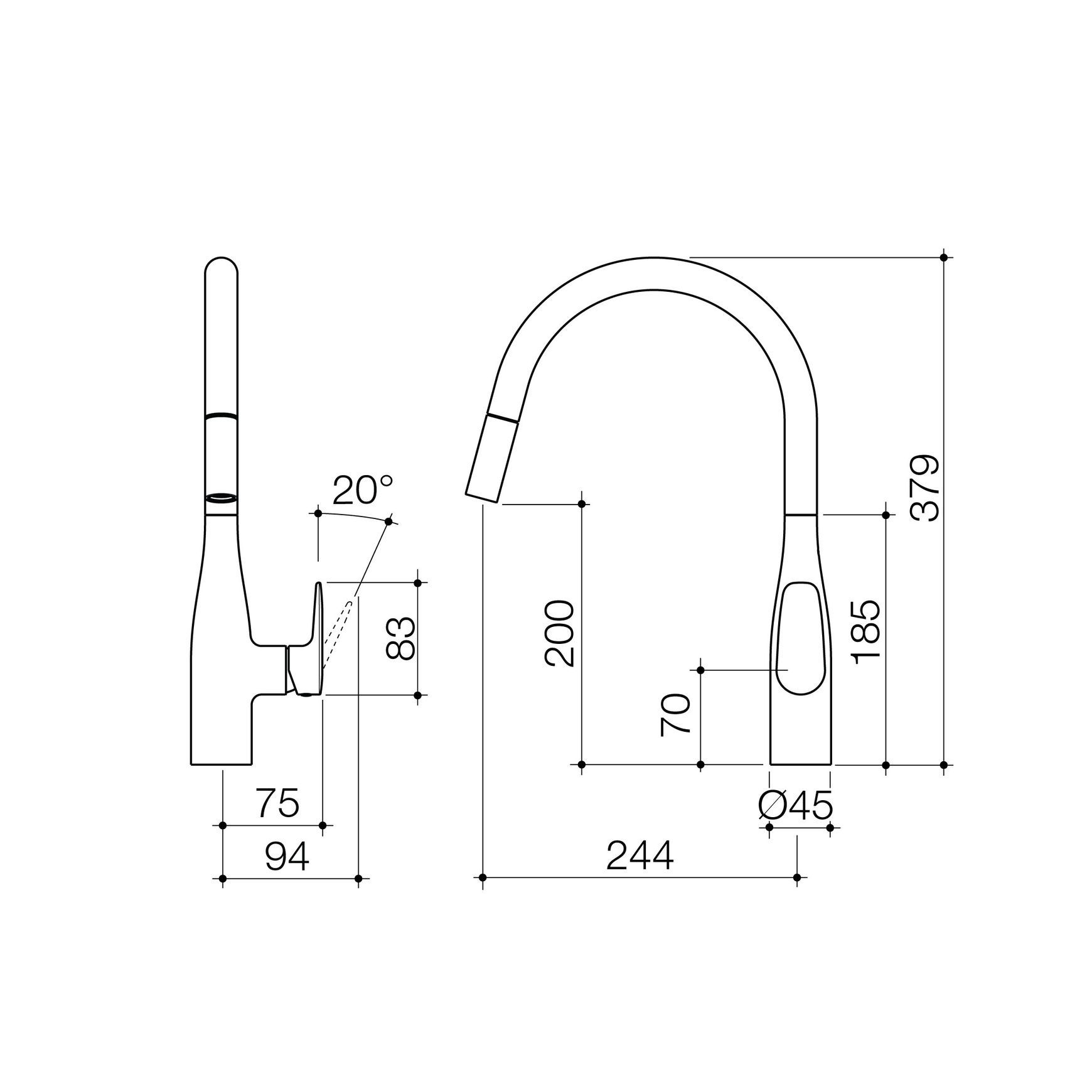 Contura II Pull Out Sink Mixer