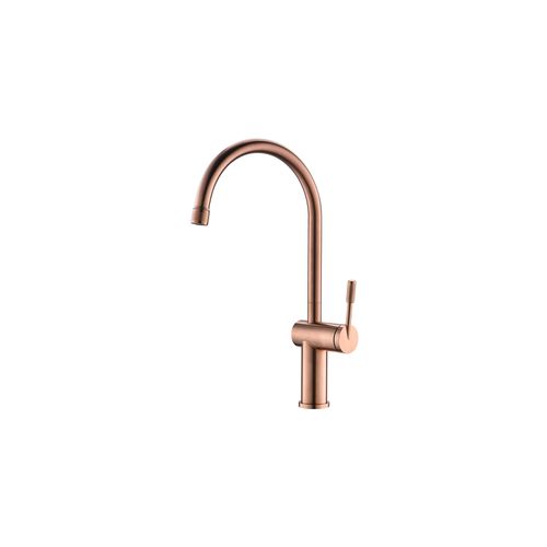 Rivet Gooseneck Kitchen Mixer Brushed Copper