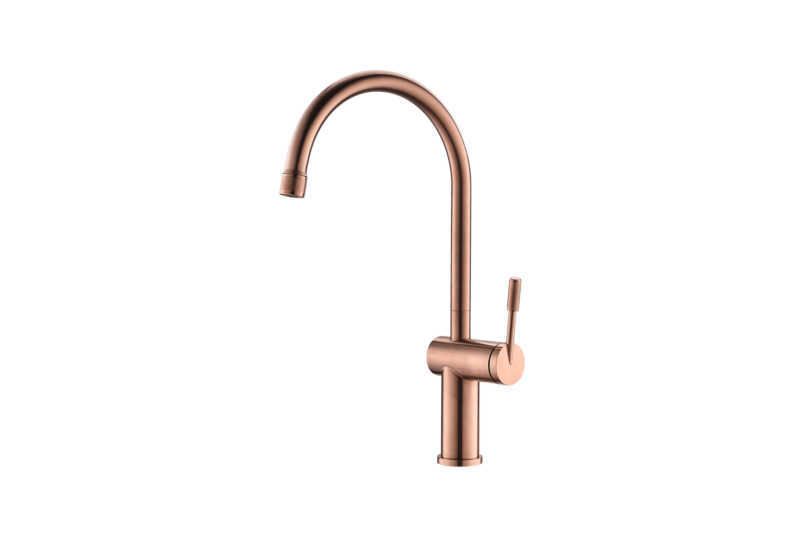 Rivet Gooseneck Kitchen Mixer Brushed Copper