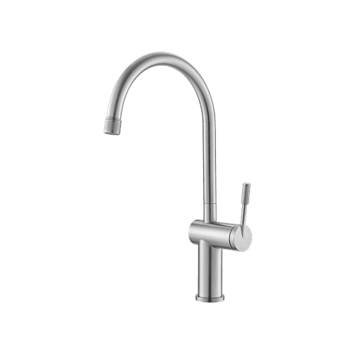 Rivet Gooseneck Kitchen Mixer Brushed Nickel