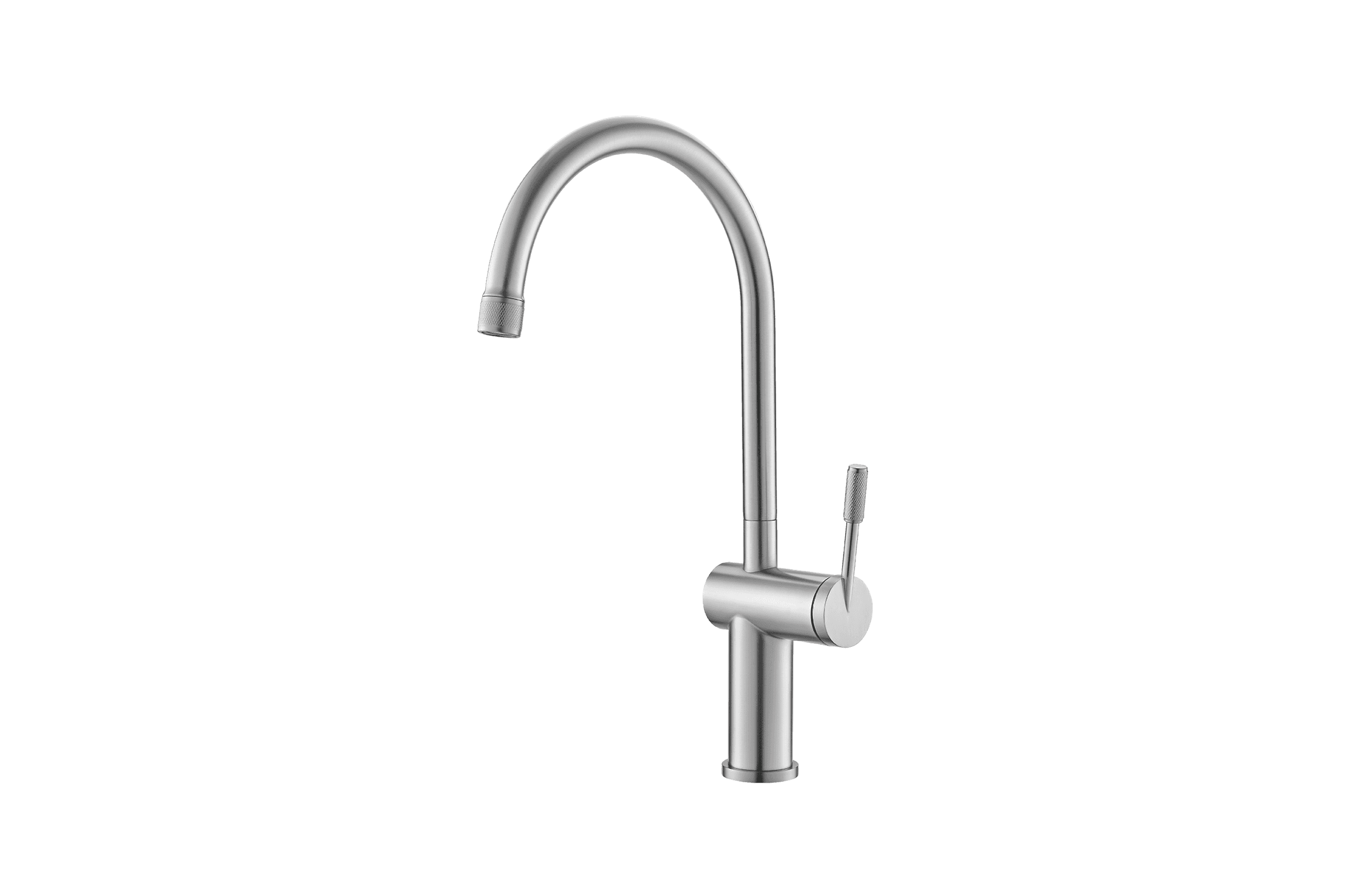 Rivet Gooseneck Kitchen Mixer Brushed Nickel