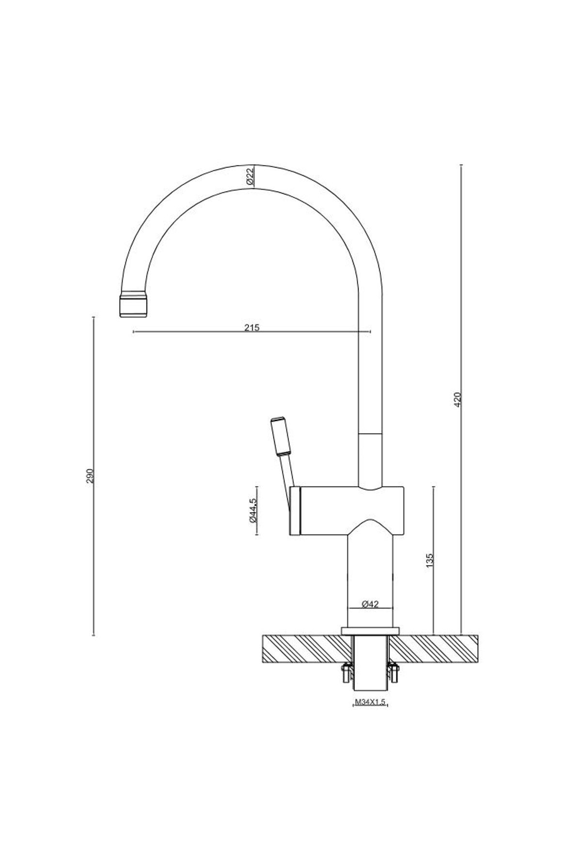 Rivet Gooseneck Kitchen Mixer Chrome