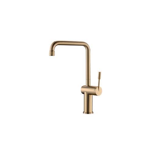 Rivet Straight Neck Kitchen Mixer Brushed Brass