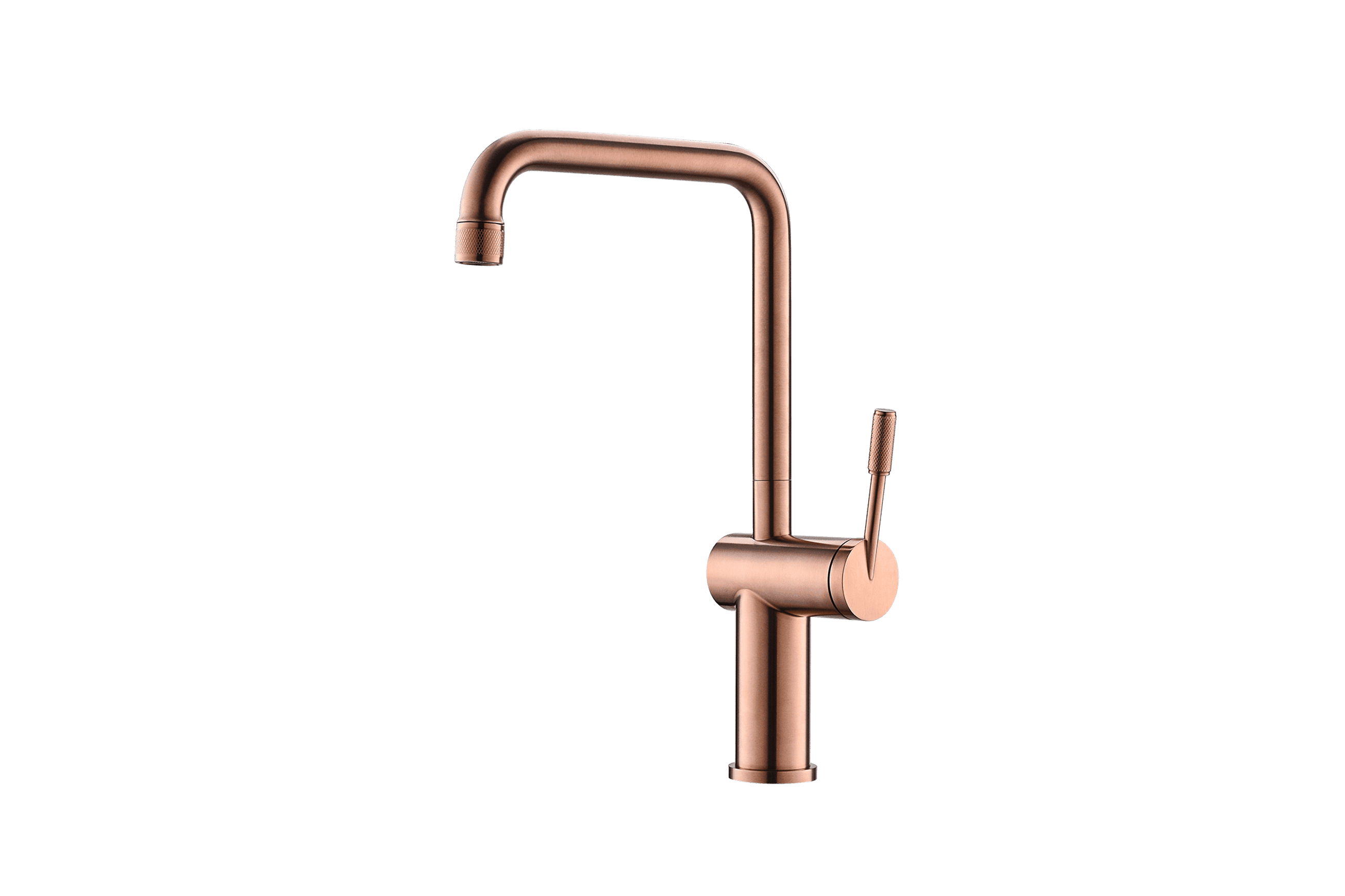 Rivet Straight Neck Kitchen Mixer Brushed Copper