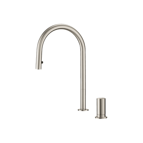 Doppia Extractable Kitchen Mixer Brushed Nickel