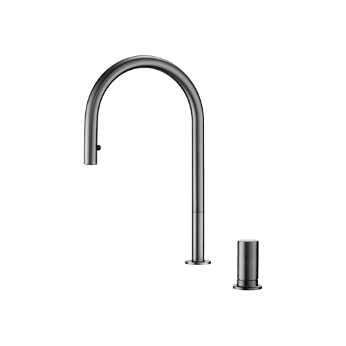 Doppia Extractable Kitchen Mixer Gun Metal