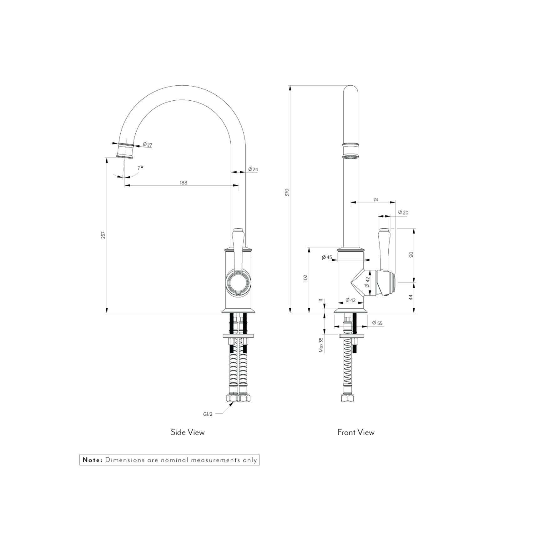 Kingsley Kitchen Mixer dimensions