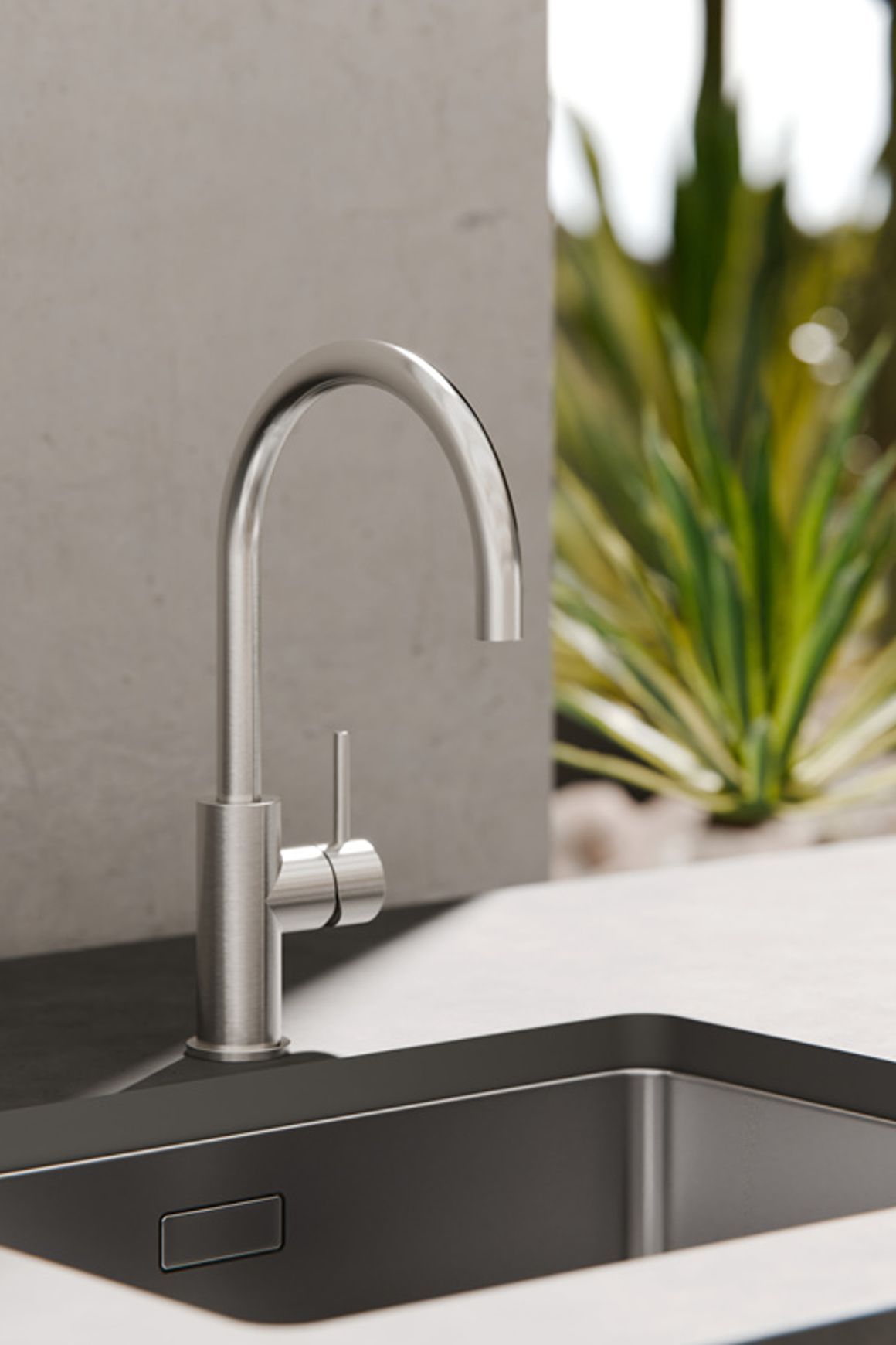 Zen SS316L Kitchen Mixer | Brushed Nickel