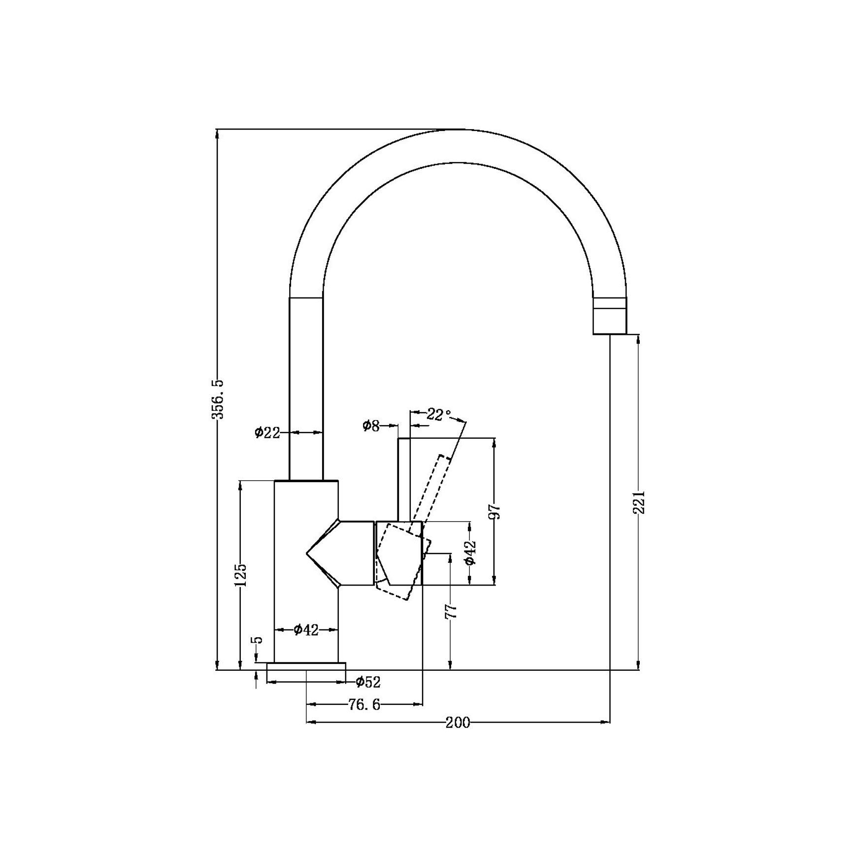 Zen SS316L Kitchen Mixer | Brushed Nickel
